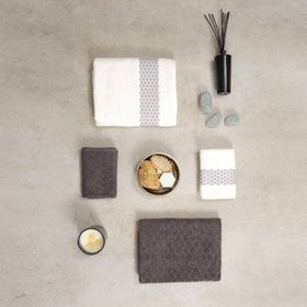 Karaca Home Lossi Offwhite Gri %100 Pamuk Hamam Seti