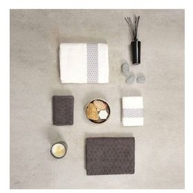 Karaca Home Lossi Offwhite Gri %100 Pamuk Hamam Seti