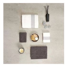 Karaca Home Lossi Offwhite Gri %100 Pamuk Hamam Seti