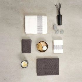 Karaca Home Lossi Offwhite Gri %100 Pamuk Hamam Seti