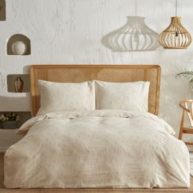 Karaca Home Lotus %100 Pamuk Bej Çift Kişilik Nevresim Takımı
