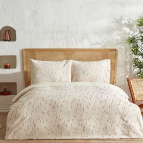 Karaca Home Lotus %100 Pamuk Bej Çift Kişilik Nevresim Takımı