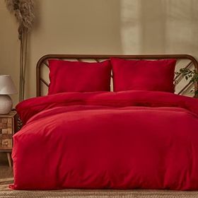Karaca Home Lucy %100 Pamuk Kopanaklı Kırmızı Çift Kişilik Nevresim Takımı