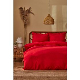 Karaca Home Lucy %100 Pamuk Kopanaklı Kırmızı Çift Kişilik Nevresim Takımı