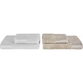 Karaca Home Luica 4 Parça Off White Bej Banyo Baş Havlusu Hamam Seti
