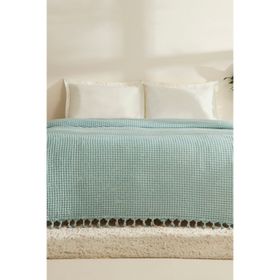 Karaca Home Mady %100 Cotton Waffle Mavi Çift Kişilik Tek Pike