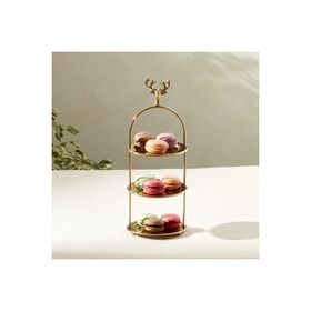 Karaca Home Maison 12x12x20 cm 3 Katlı Gold İkramlık