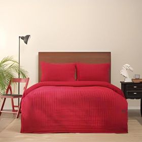 Karaca Home Manira Kırmızı Çift Kişilik Triko Yatak Örtüsü Seti