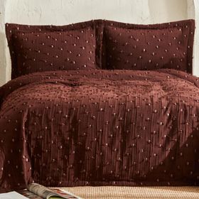 Karaca Home Mary Çift Kişilik Koyu Kahve Yatak Örtüsü Takımı