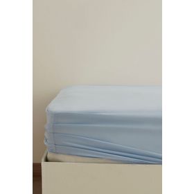 Karaca Home Mavi Basic %100 Pamuk Çift Kişilik Lastikli Çarşaf