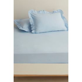Karaca Home Mavi Basic %100 Pamuk King Kişilik Düz Çarşaf