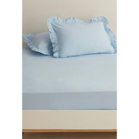 Karaca Home Mavi Basic %100 Pamuk King Kişilik Düz Çarşaf