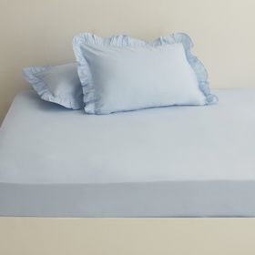 Karaca Home Mavi Basic %100 Pamuk King Kişilik Düz Çarşaf