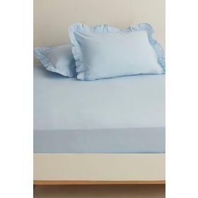 Karaca Home Mavi Basic %100 Pamuk King Kişilik Düz Çarşaf