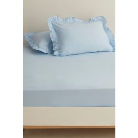 Karaca Home Mavi Basic %100 Pamuk King Kişilik Düz Çarşaf