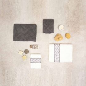 Karaca Home Mencia Offwhite Gri Pamuk Hamam Seti