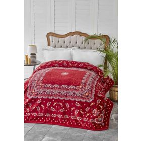 Karaca Home Mihver Kırmızı Çift Kişilik Pano Embosy Battaniye