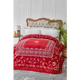 Karaca Home Mihver Kırmızı Çift Kişilik Pano Embosy Battaniye
