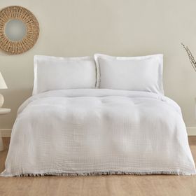 Karaca Home Minel Offwhite Çift Kişilik Pike Yatak Örtüsü Seti