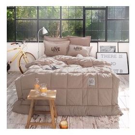 Karaca Home Motto Cotton Comfort Çift Kişilik Bej Uyku Seti