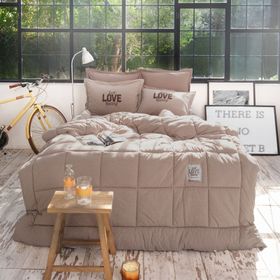 Karaca Home Motto Cotton Comfort Çift Kişilik Bej Uyku Seti
