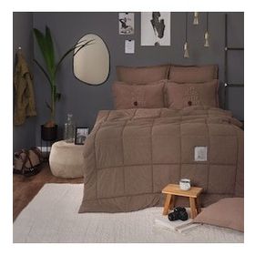 Karaca Home Motto Cotton Comfort Çift Kişilik Kahve Uyku Seti