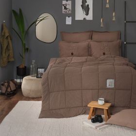 Karaca Home Motto Cotton Comfort Çift Kişilik Kahve Uyku Seti