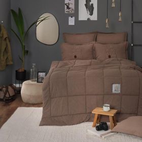 Karaca Home Motto Cotton Comfort Çift Kişilik Kahve Uyku Seti