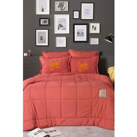 Karaca Home Motto Cotton Comfort Çift Kişilik Mercan Uyku Seti