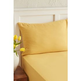 Karaca Home Motto Penye Fitted Tek Kişilik 100x200+30 cm Hardal Çarşaf