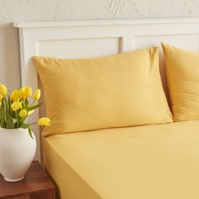 Karaca Home Motto Penye Fitted Tek Kişilik 100x200+30 cm Hardal Çarşaf