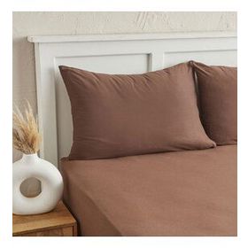 Karaca Home Motto Penye Fitted Tek Kişilik 100x200+30 cm Kahve Çarşaf