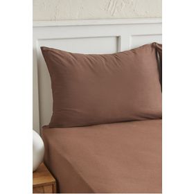 Karaca Home Motto Penye Fitted Tek Kişilik 100x200+30 cm Kahve Çarşaf