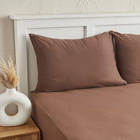 Karaca Home Motto Penye Fitted Tek Kişilik 100x200+30 cm Kahve Çarşaf