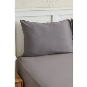 Karaca Home Motto Penye Tek Kişilik Fitted 100x200+30 cm Antrasit Çarşaf