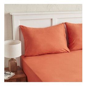 Karaca Home Motto Penye Tek Kişilik Fitted 100x200+30 cm Turuncu Çarşaf