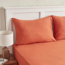 Karaca Home Motto Penye Tek Kişilik Fitted 100x200+30 cm Turuncu Çarşaf