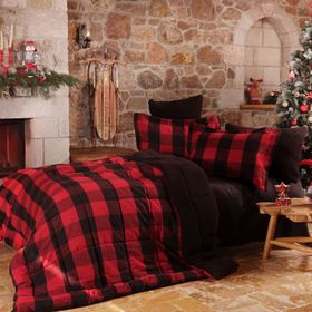 Karaca Home Mountain Kırmızı Siyah Çift Kişilik Cozy Comfort Uyku Seti