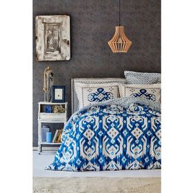 Karaca Home Neos Mavi Pamuk Çift Kişilik Nevresim Takımı