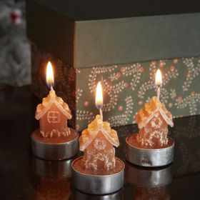 Karaca Home New Year 24 Ginger House 3'lü 18x5x6 cm Tealight Mum