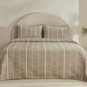 Karaca Home Noah Gri Çift Kişilik Yatak Örtüsü Seti