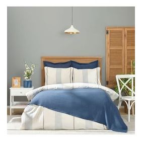 Karaca Home Palermo Indigo Tek Kişilik İpliği Boyalı Nevresim Yataka Örtüsü Set