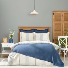 Karaca Home Palermo Indigo Tek Kişilik İpliği Boyalı Nevresim Yataka Örtüsü Set