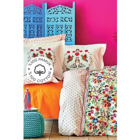 Karaca Home Parlin %100 Pamuk Fuşya Tek Kişilik Nevresim Takımı