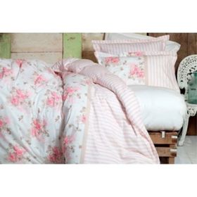 Karaca Home Percale Elena Pembe Çift Kişilik Nevresim Takımı