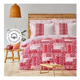 Karaca Home Pietra %100 Pamuk Kırmızı Nevresim Takımı