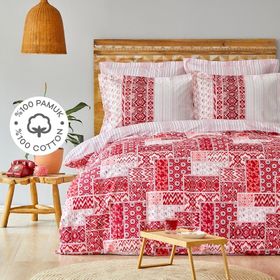 Karaca Home Pietra %100 Pamuk Kırmızı Nevresim Takımı