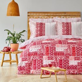 Karaca Home Pietra %100 Pamuk Kırmızı Nevresim Takımı