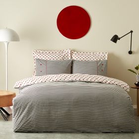 Karaca Home Polka %100 Pamuk Çift Taraflı Siyah Tek Kişilik Nevresim Takımı