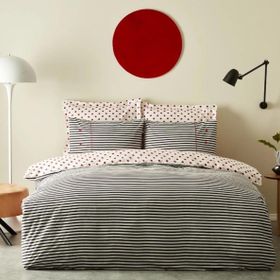 Karaca Home Polka %100 Pamuk Siyah Çift Taraflı Çift Kişilik Nevresim Takımı